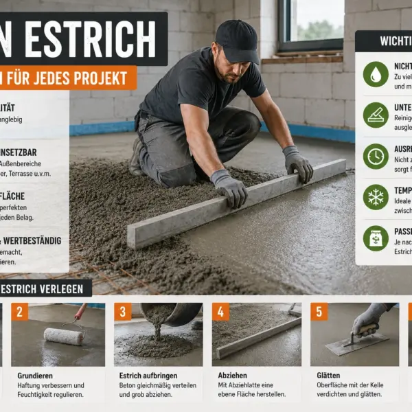 Beton Estrich richtig verlegen und verteilen