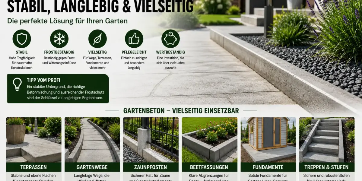 Gartenbeton richtig verwenden für langlebige Außenbereiche