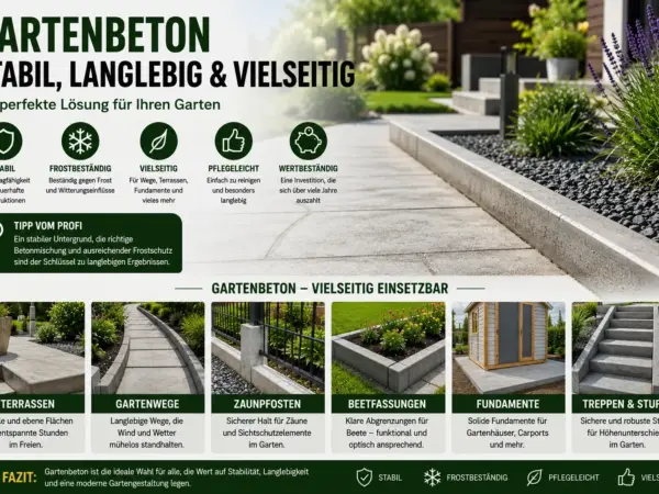 Gartenbeton richtig verwenden für langlebige Außenbereiche