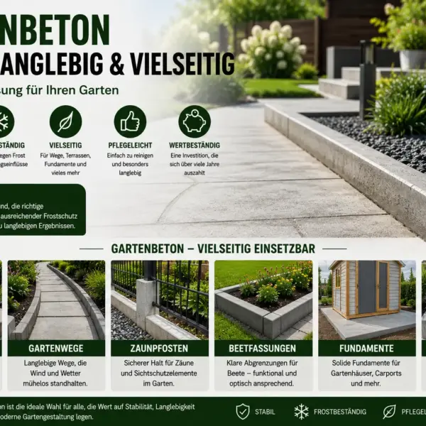 Gartenbeton richtig verwenden für langlebige Außenbereiche