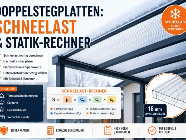Doppelstegplatten: Schneelast & Statik-Rechner